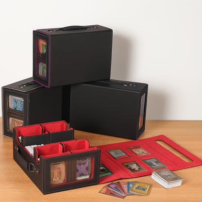 Five-in-One Trading Card Storage Box with Detachable Dividers, Display Windows and Four Colors