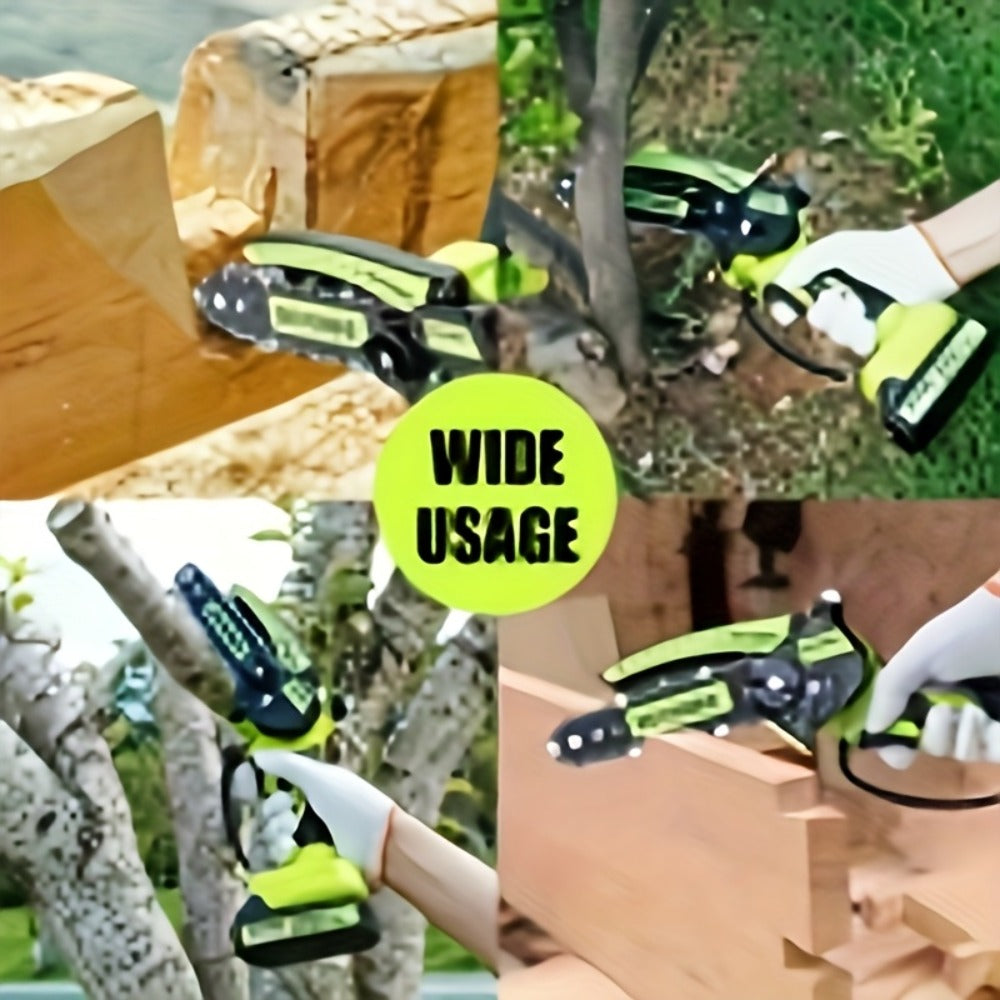 Power Tools DEVENBO 6 Inch Cordless Mini Chainsaw with One or Two Battery Options and Accessory Case