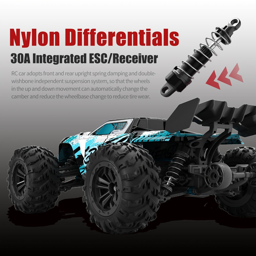 Remote Control Car, 1:16 4WD RC390 Off-Road Racer with 70 km/h Label, LED Lights and Two Batteries
