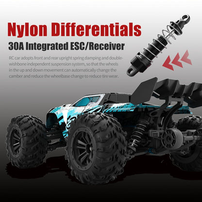 Remote Control Car, 1:16 4WD RC390 Off-Road Racer with 70 km/h Label, LED Lights and Two Batteries