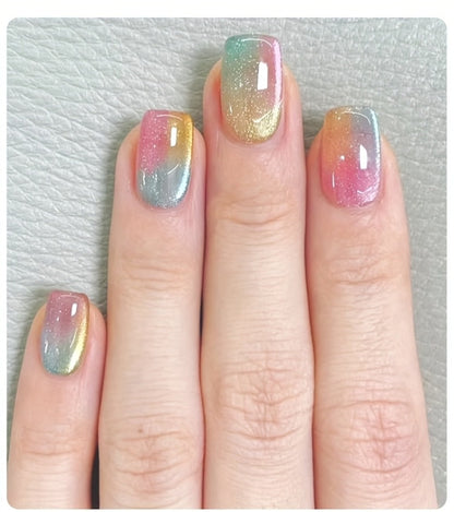 4-in-1 Pat Ombre Gel Nail Polish 9 Colors Gradient Stamping Painting Rub Powder – Solid Varnish for DIY French Manicure & Salon Nail Art, Chrome Glitter Effect for Women by UR SUGAR