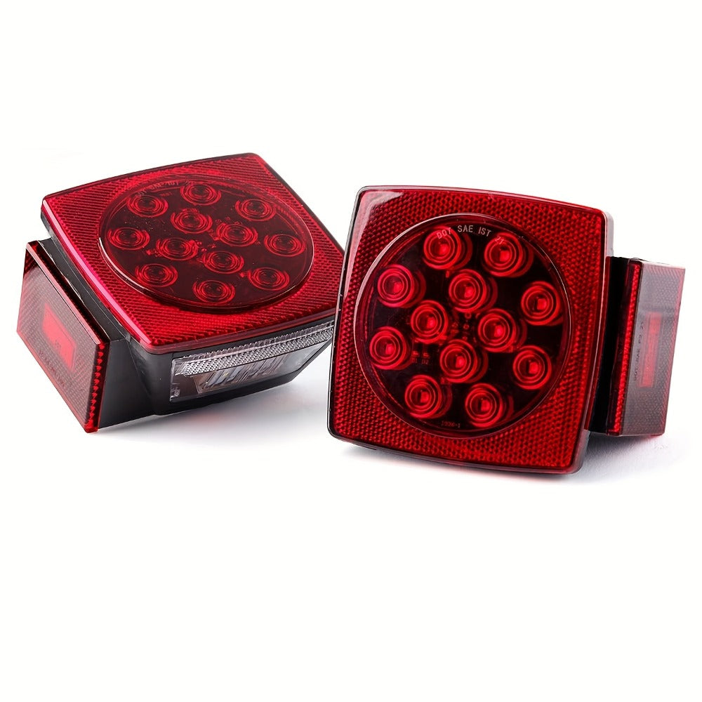 Trailer LED Light Kit 12V – Stop Turn Tail Brake License Plate & Side Marker Lights with Connectors for Trailers Under 80" – Boat Truck Camper RV Utility Trailer