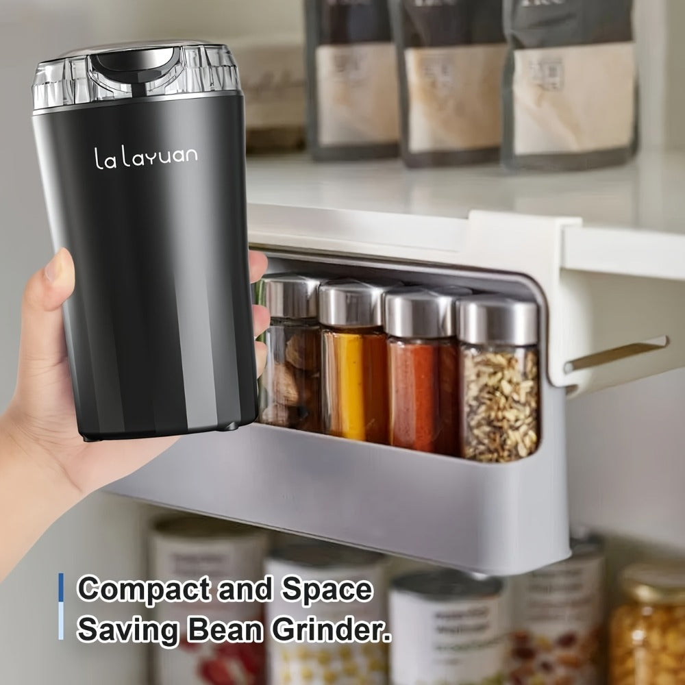 Electric Coffee Grinder with Stainless Blade, Press-Button Control and Stainless Steel or Silver Finish