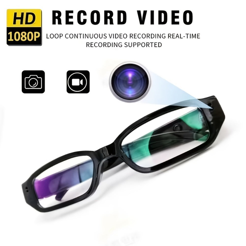 Camera Glasses 1080P HD Spy Hidden Wearable Video Recorder – TF Card 32GB/64GB, No Driver Plug & Play USB, Hands-Free POV Recording for Sports Outdoor Meeting Travel | Unique Tech Gift for Men