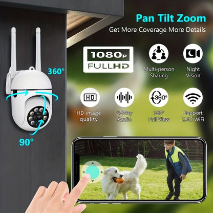 WiFi Dome Security Camera 4-Pack 1080P HD PTZ 360° AI Motion Tracking Two-Way Audio PIR Detection 5GHz & 2.4GHz Dual-Band App Control Wall Mount Indoor Outdoor Surveillance