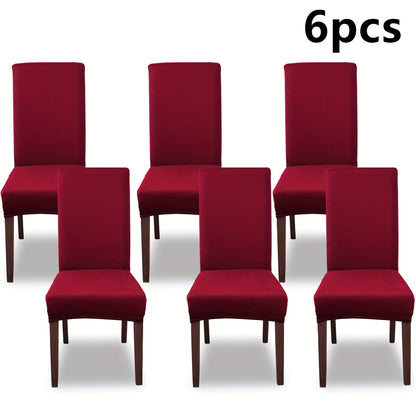 Chair Cover Set of 4 or 6 Stretch Milk-Fiber Dining Slipcovers in Eight Available Color Choices