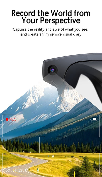 AI Smart Glasses HD Video Recording 8MP Camera - AI Object Recognition, Real-Time Translation, Touch Control, Bluetooth Calls & Music, Wearable Tech for Travel Outdoor 2026