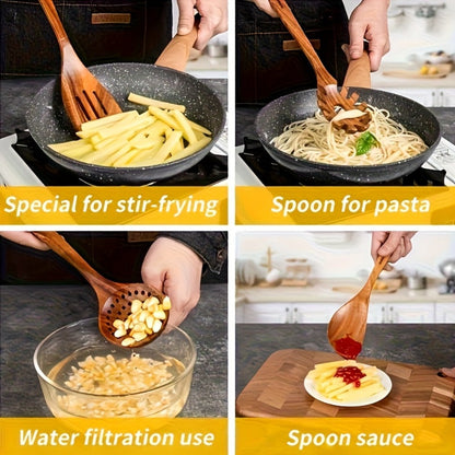 Wooden Kitchen Utensil Set with Five-, Six- or Ten-Piece Configurations and Optional Storage Box