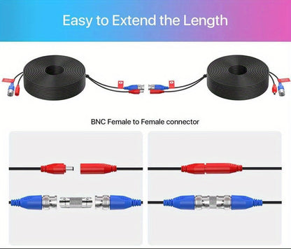 CCTV BNC Cable 4-Pack 100ft 30M, ZOSI Video Power 2-in-1 Security Camera Cable with BNC Connector and DC Plug