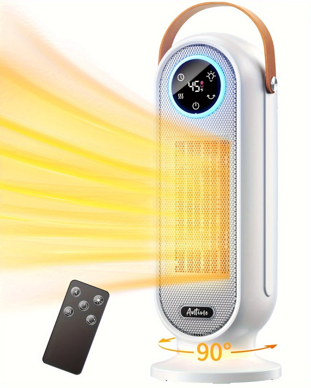 1500W Oscillating Tower Space Heater in Black or White with Digital Remote or Knob Controls