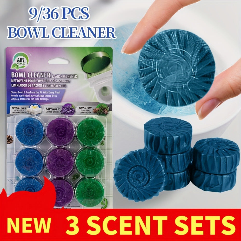 Mesh-Wrapped Toilet Bowl Cleaner Tablets in Fresh Linen, Lavender, Pine or Mixed 9- and 36-Pack Options