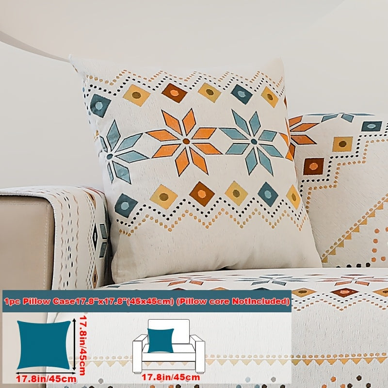 Sofa Cover Bohemian Chenille Jacquard Knit Sections with Anti-Slip Feature for Seat, Armrest or Backrest