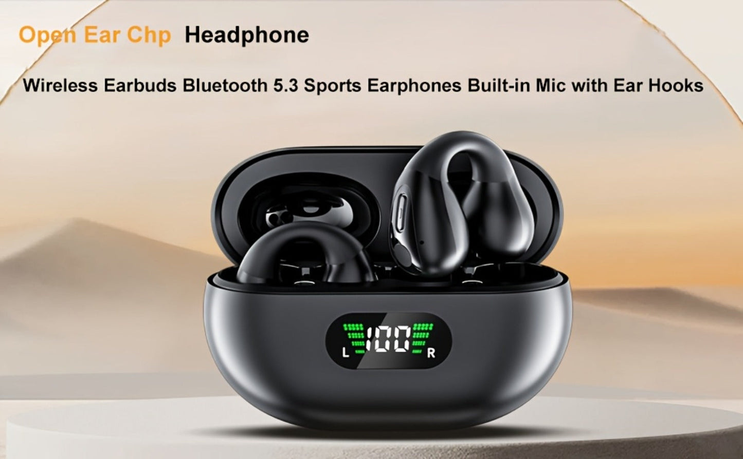 Menzluio Bone Conduction Headphones 48H Playtime HiFi Stereo Active Call Noise Canceling Wireless Open-Ear Headset for iPhone Android Sports Running Cycling Outdoor Awareness