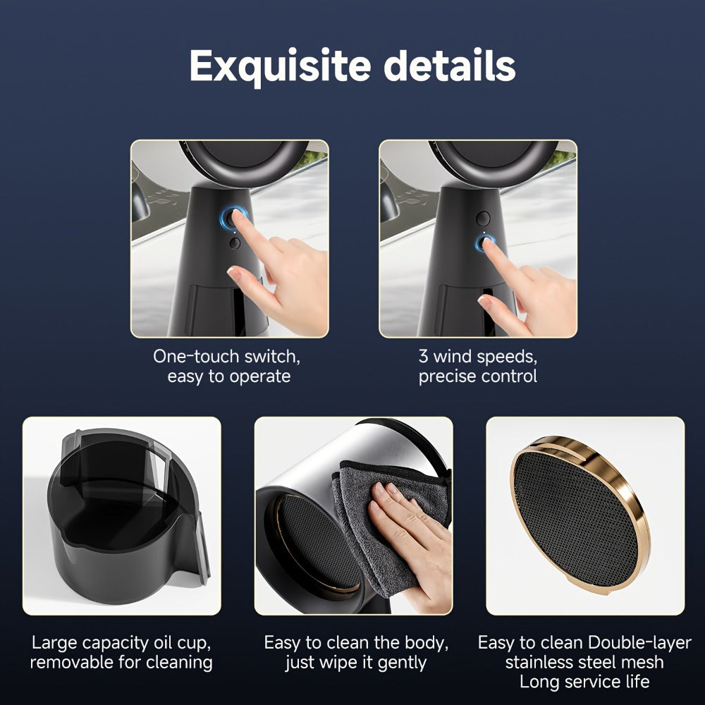 Desktop Range Hood 3-Speed Turbo Ventilation No Installation Required - AMZCHEF Portable for Home Cooking, Dining and Outdoor Meals