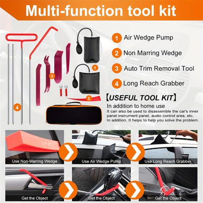 14-Piece Car Tool Kit Automotive Repair Hand Tool Set – Essential Vehicle Maintenance Kit No Battery Required for Home Garage & Roadside Emergency
