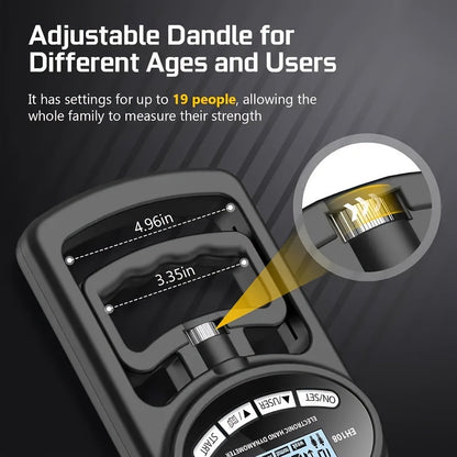 Fitness Equipment Digital Hand Grip Dynamometer with 264 lb Range, LCD Screen and Adjustable Handle