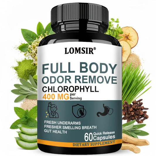 Dietary Supplement Chlorophyll 400mg Capsules with Matcha, Apple Cider Vinegar and Botanical Blend, 60 Count
