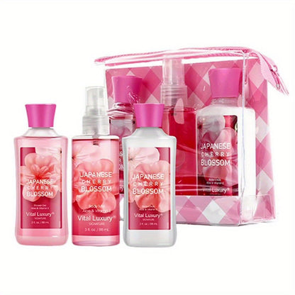 Bath and Body Gift Set in Cherry Blossom, Lavender Vanilla, Vanilla Coconut or Lotion and Mist Options
