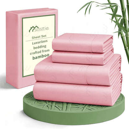 Bed Sheet Set 6-Piece with 17-Inch Pocket, Double-Stitched Edges, Four Bed Sizes and Thirteen Colors
