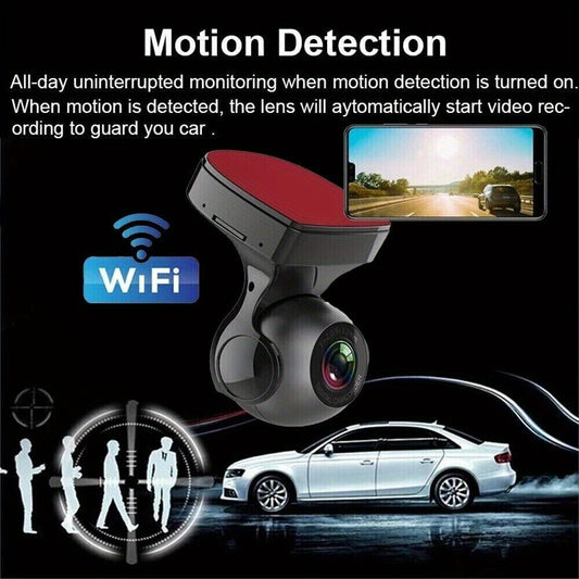 1080P WiFi Dash Cam 170° Wide Angle – HD Car DVR with G-Sensor, Loop Recording, Night Vision, Smartphone App View, Compact Windshield Camera for Cars & Trucks
