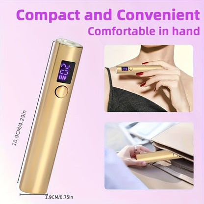 Pen-Shaped Cordless UV LED Nail Lamp with 365 and 405 nm Light, Two Timers and Three Colors