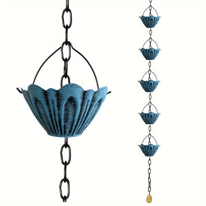 Rain Chain | Metal Flower Downspout Diverter Garden Patio House Decor