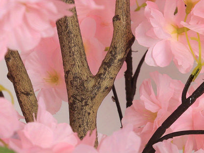 Pink Cherry Blossom Artificial Tree with 6 ft One-Pack Checkout, Black Pot and Branching Flower Display