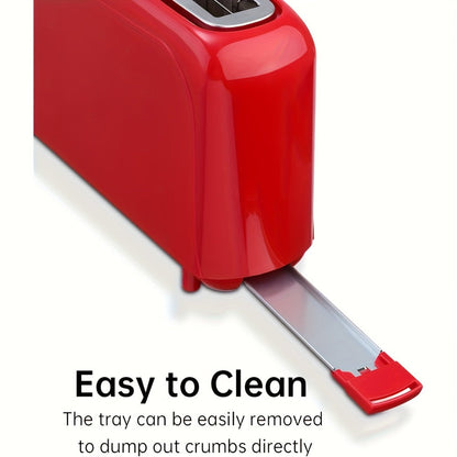 2-Slice Toaster Slim Ultra-Thin Design – 6 Browning Settings, 10" Long Slot, Reheat & Defrost Functions, Auto Shut-Off, Removable Crumb Tray, 6 Colors Available