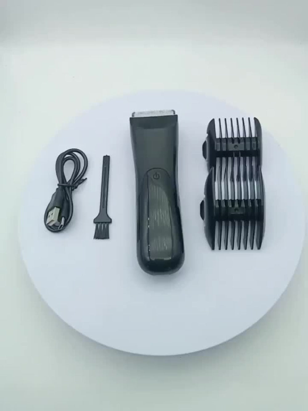 Ceramic Blade Groin Trimmer for Men USB Rechargeable Electric Body Hair Shaver Dry Wet Use 2 Protective Covers 500mAh Lithium Battery Pubic Chest Back Grooming Gift Valentine Father's Day
