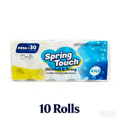 Four-Ply Toilet Paper Rolls in One, Two or Three Packs, Thick Undyed Bathroom Tissue for Home or Office Use