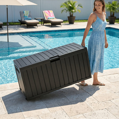 Deck Box Outdoor | Waterproof Lockable Pool Patio Garden Tool Storage