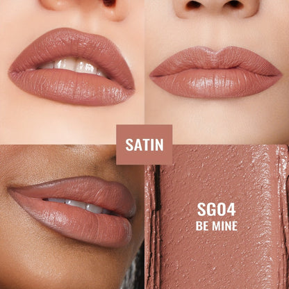 12 g Nude Satin Lipstick Set with Lightweight Cream-to-Satin Formula in Two Checkout Sets for Daily Makeup