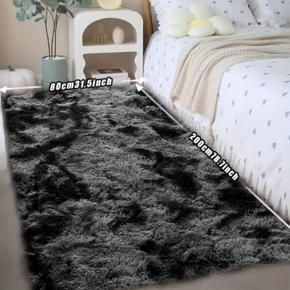 Rectangular Shaggy Area Rug with Four Color Labels and 24 x 35.8-Inch to 94.49 x 118.11-Inch Sizes