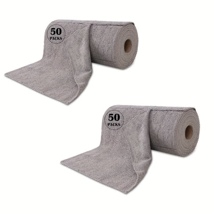 Reusable Tear-Away Cleaning Cloth Roll in Beige, Blue, Green, Pink or Gray with 50- or 100-Piece Options