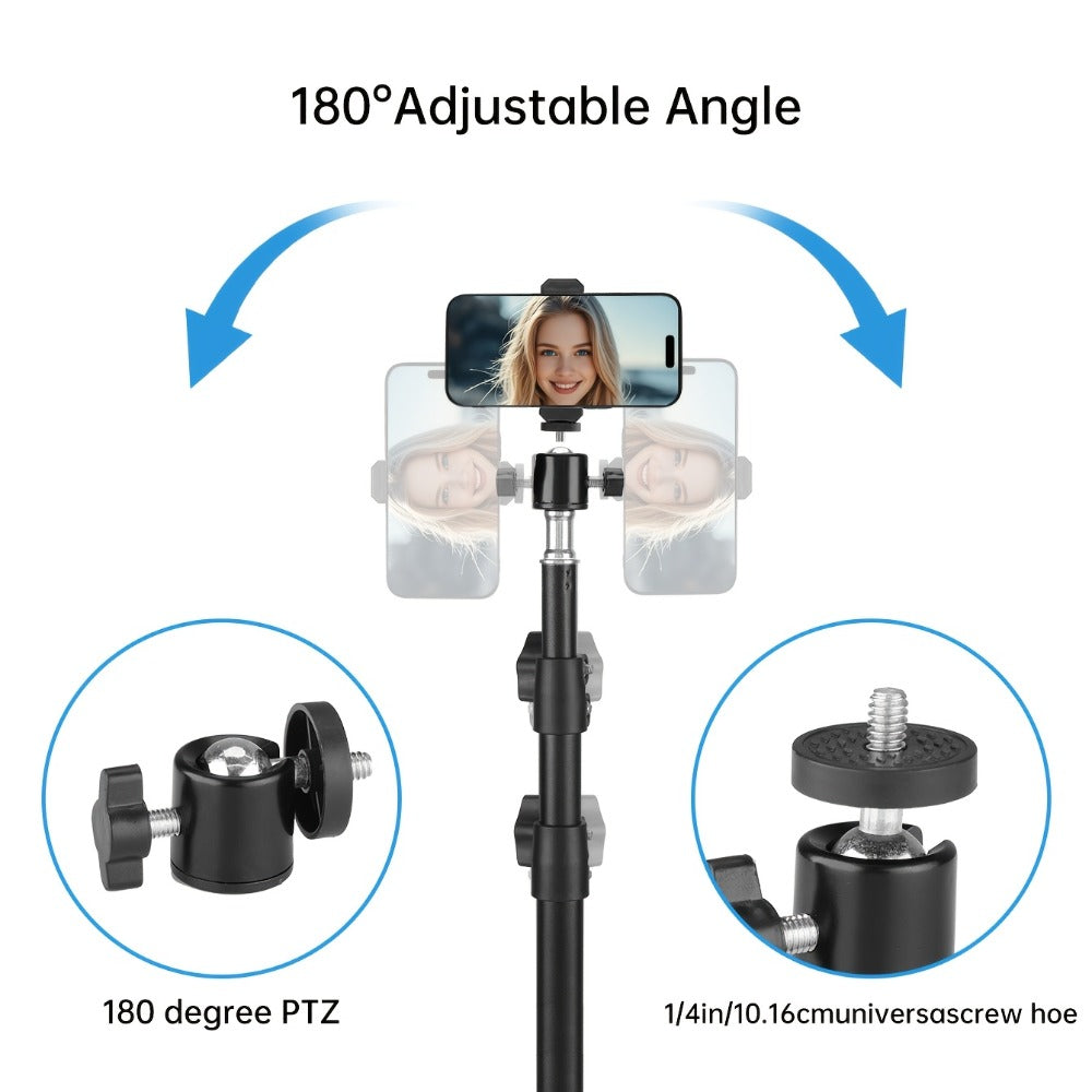 Adjustable Photography Light Stand Foldable Floor Tripod, Portable Collapsible Studio Stand for Camera