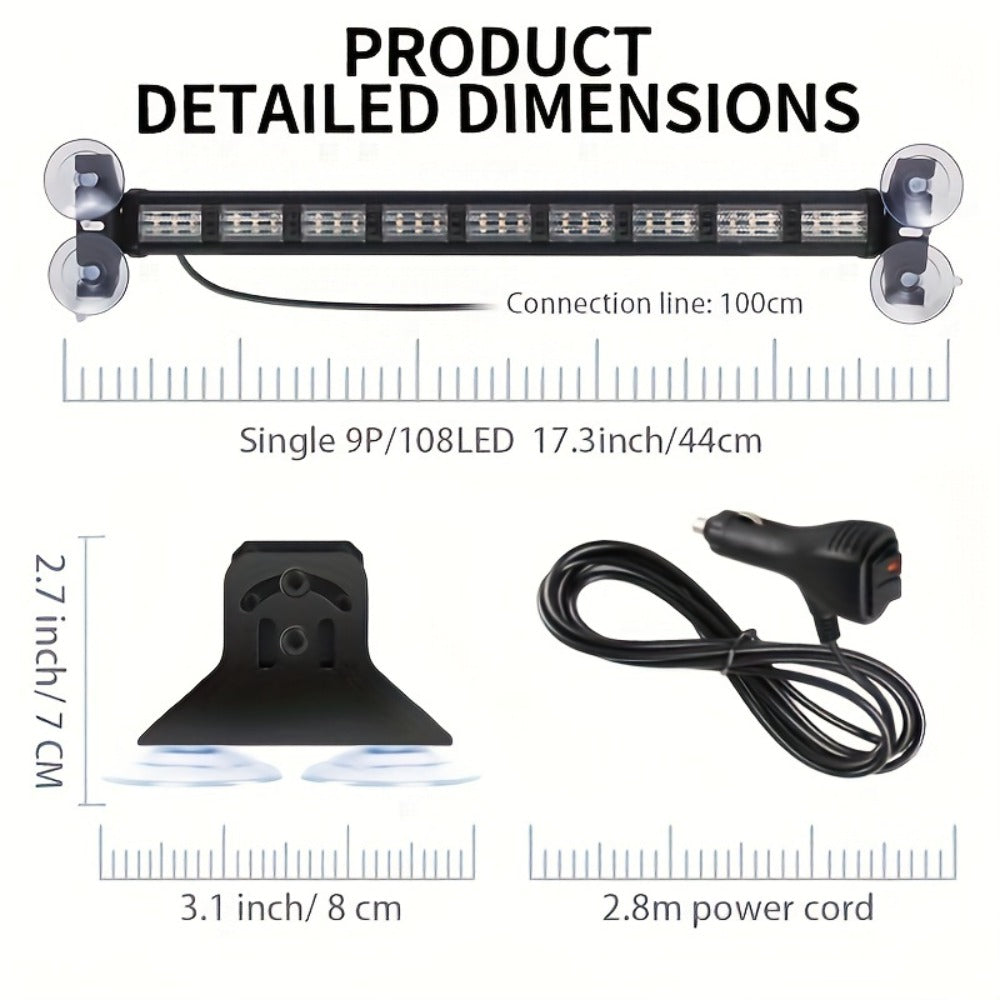 LED Light Bar 17 Inch 80W Triple Row 3000+ Lumens 12V-24V – Off-Road Work Light Emergency Flasher for Truck ATV SUV Jeep Boat Tractor – 3 Color Styles