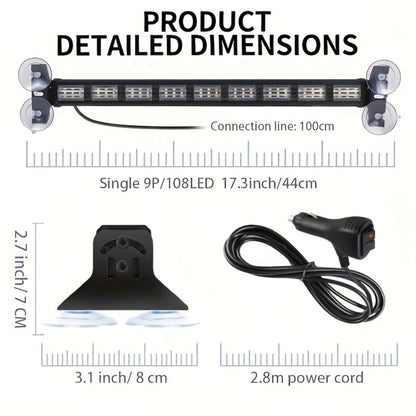 LED Light Bar 17 Inch 80W Triple Row 3000+ Lumens 12V-24V – Off-Road Work Light Emergency Flasher for Truck ATV SUV Jeep Boat Tractor – 3 Color Styles