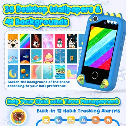 Kids Toy Mobile Phone with Dual Cameras, Touchscreen & MP3 Player – Educational Toy with Games, Alarm Clock & USB Charging, Birthday & Christmas Gift for Boys & Girls