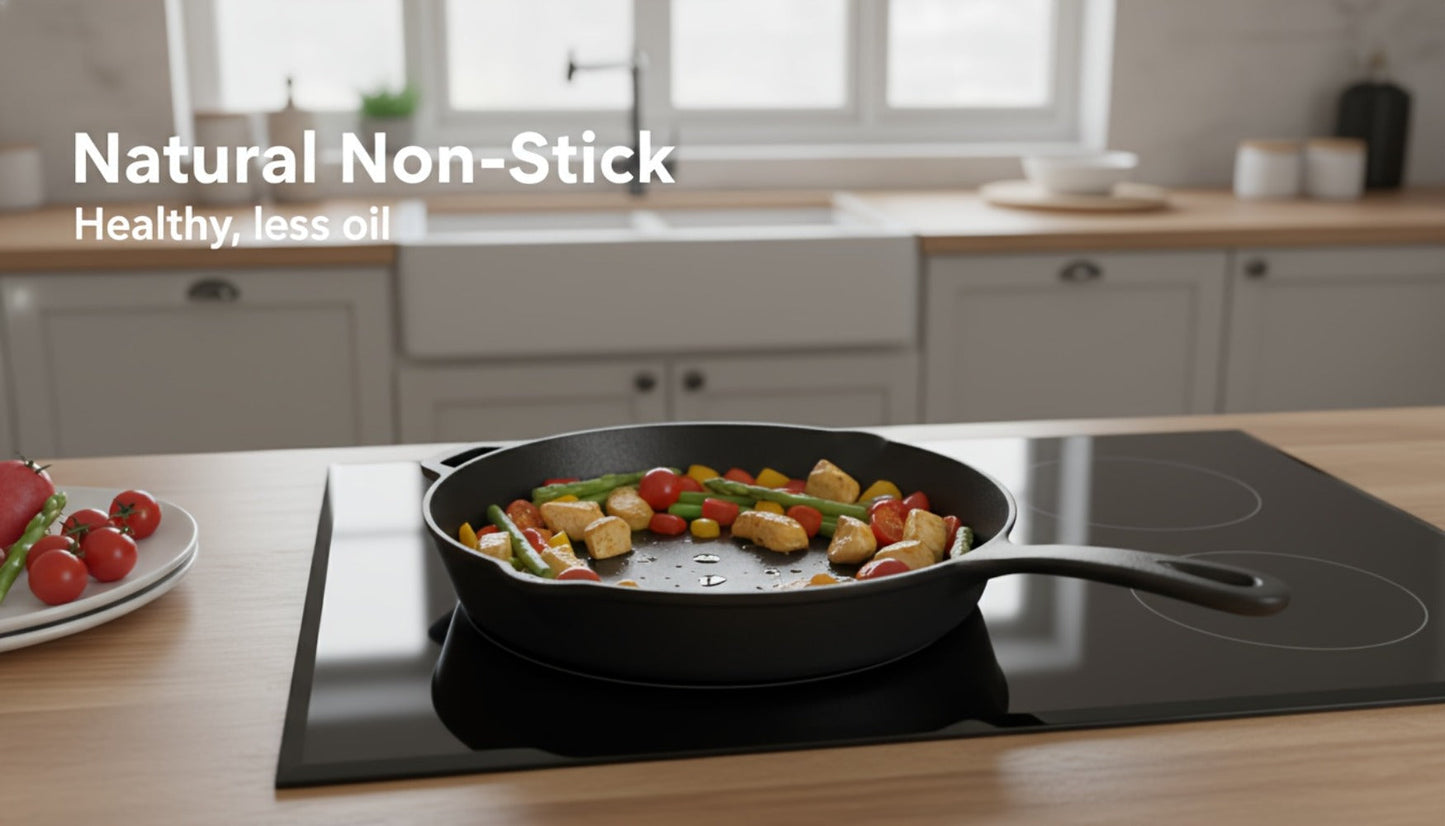 Cast Iron Cookware Collection with Eight Skillet, Dutch Pot, Griddle, Baking Tray and Set Configurations