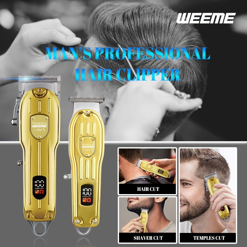 Hair Clippers & Trimmers WEEME Two- or Three-Piece Set with T-Blade, Foil Shaver, USB Charging and Color Options
