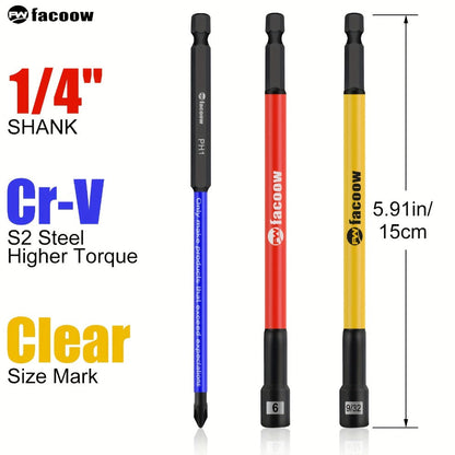 Nineteen-Piece Magnetic SAE and Metric Nut Driver Set with Six-Inch Hex Shanks and Storage Case