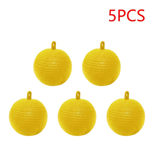 Sticky Fly Balls Hanging Trap – Fruit Fly & Insect Glue Ball for Orchard Garden Farm Indoor Outdoor Use, 5 Pack Yellow