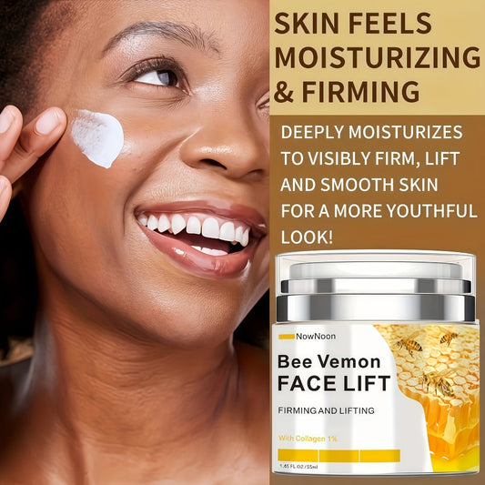 Face Cream Bee Venom 50g Formula with Hyaluronic Acid, Collagen and Vitamin E in Lightweight Texture