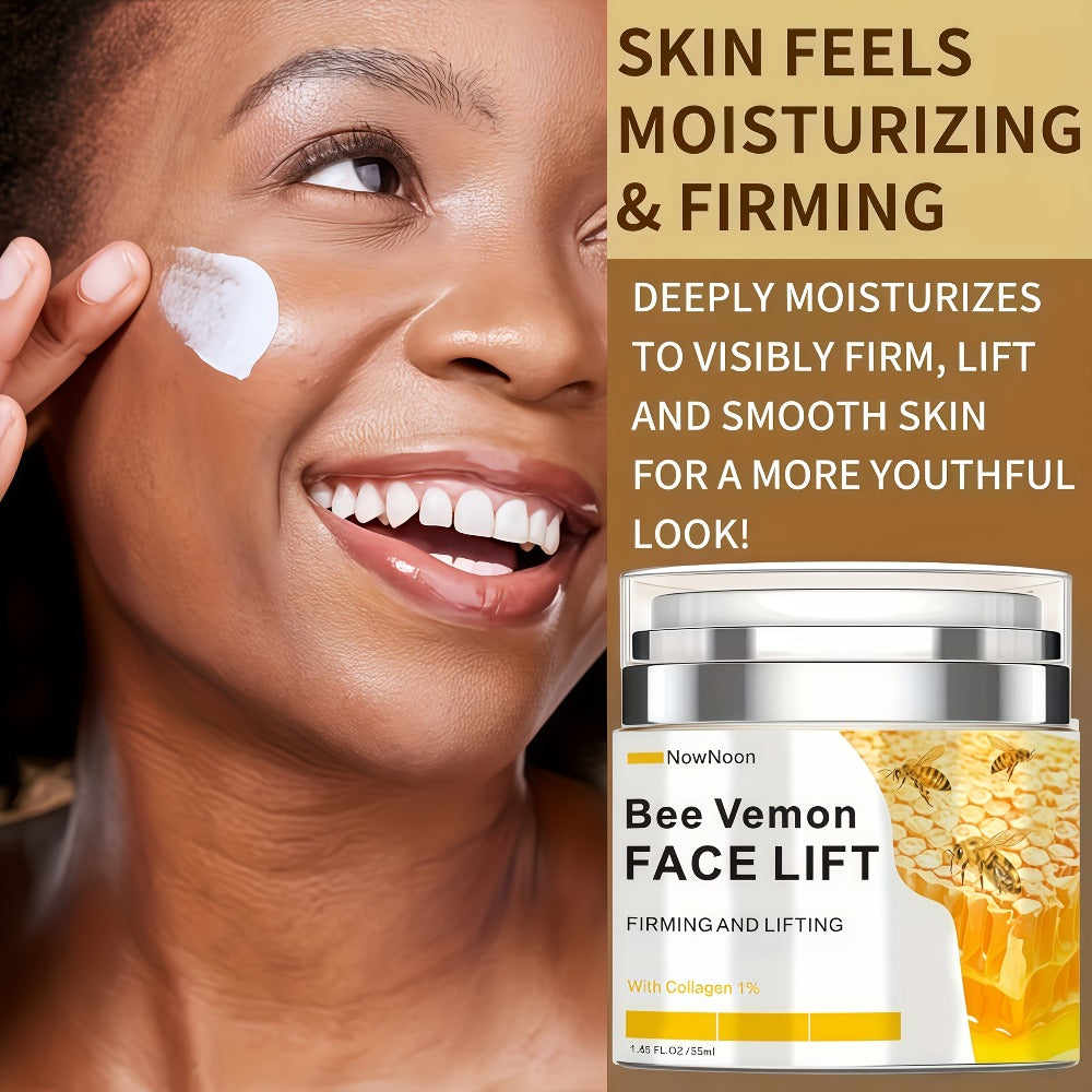 Face Cream Bee Venom 50g Formula with Hyaluronic Acid, Collagen and Vitamin E in Lightweight Texture