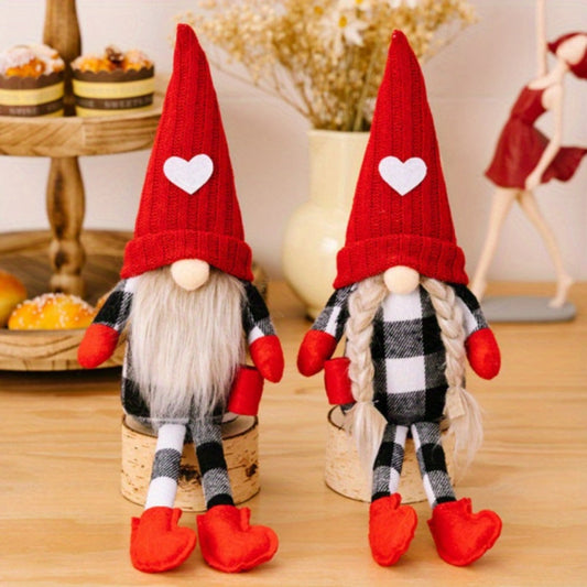 Gnome Home Decor 2pcs Set – Collectible Holiday Gnomes Figurines for Living Room, Bedroom, Office, Birthday & Party Decorations, Gifts for Men & Women