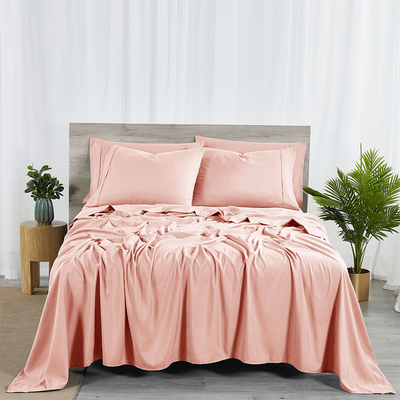 Sheet Set, 2000-Thread-Count 50% Microfiber and 50% Bamboo Blend with 16-Inch Fitted Pocket and Size-Based Pieces