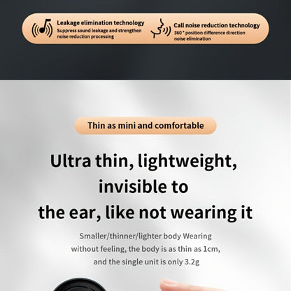 Invisible Sleep Earbuds TWS Hi-Fi Stereo Wireless Bluetooth Digital Screen Ultra-Long Battery 3 Colors for Android Apple Samsung All Smartphones Cycling Running Sports