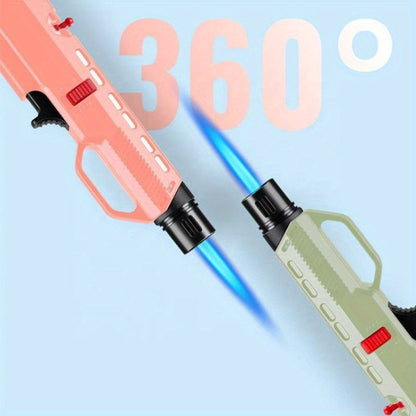 1300° Outdoor Windproof Torch Lighter Blue Flame with Safety Lock & Grip - Refillable for Candles
