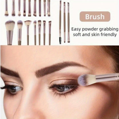 Makeup Brush Set, 56-Piece Polyester Bristle Collection with Wood Handles in Beige, Pink or Brown Color Options