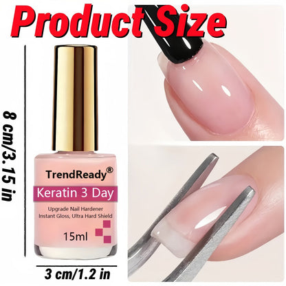Nail Hardener Base Coat 2 Pack – Protein Repair Strengthener Treatment, HEMA-Free, Ridge Filler, Clear Polish for Weak Brittle Peeling Nails, Fast Dry Long Lasting